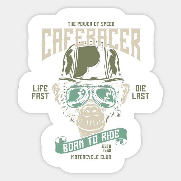 Caferacer Born To Ride Sticker by BrillianD